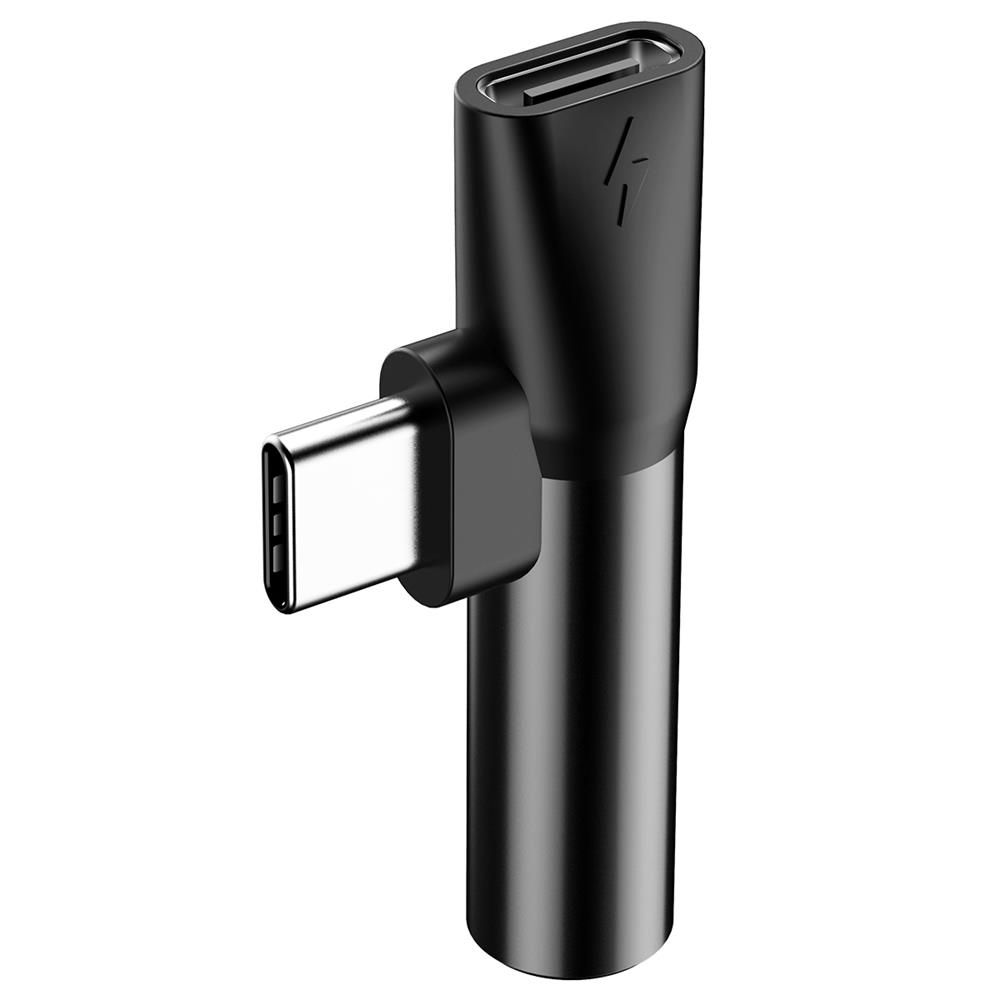 Baseus adapter L41 USB-C to USB-C - jack 3,5 mm svart
