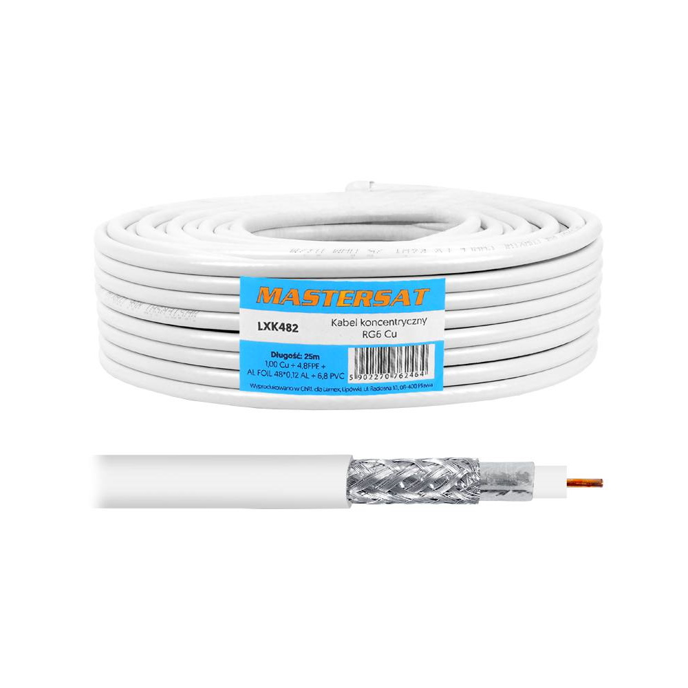 Coaxial kabel 1Cu 48x0,12AL 25m