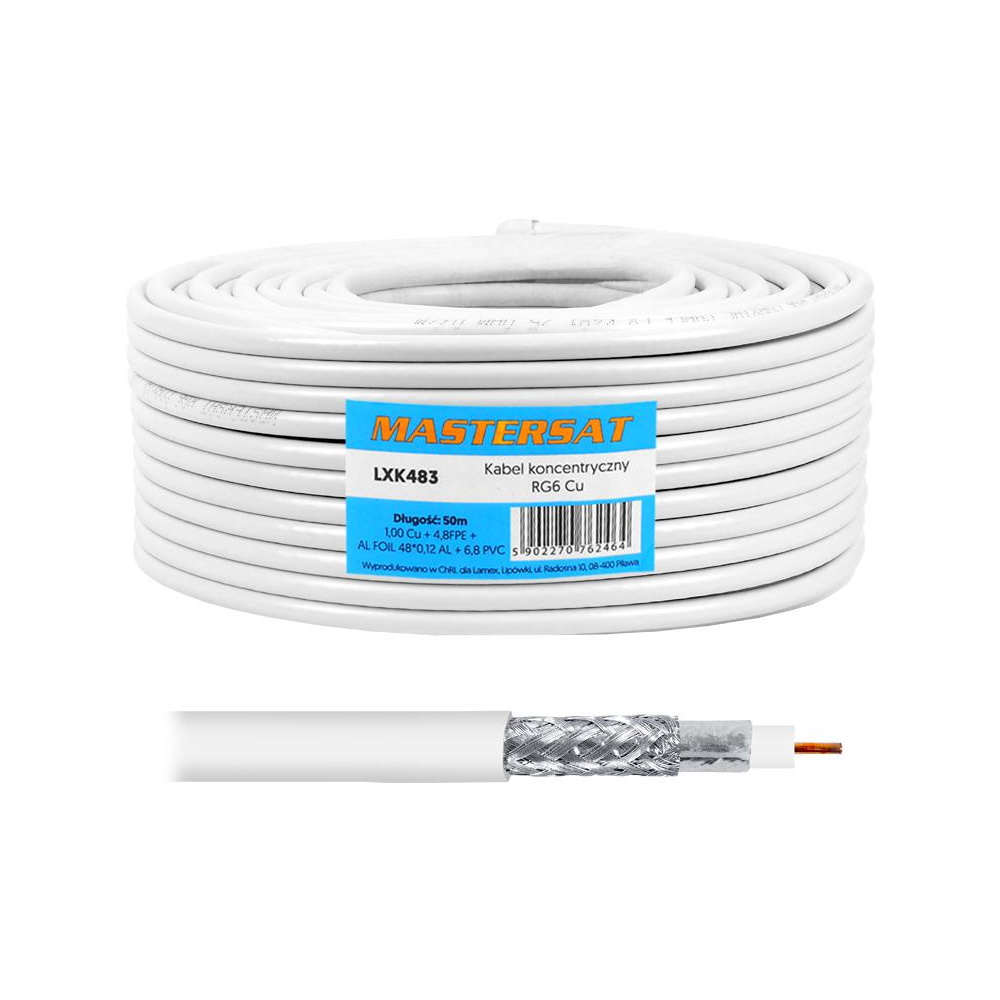 Coaxial kabel 1Cu 48x0,12AL 50m