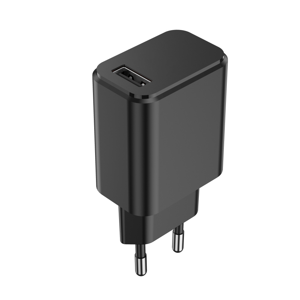 Setty laddare 1x USB 3A svart + USB-C kabel 1,0 m