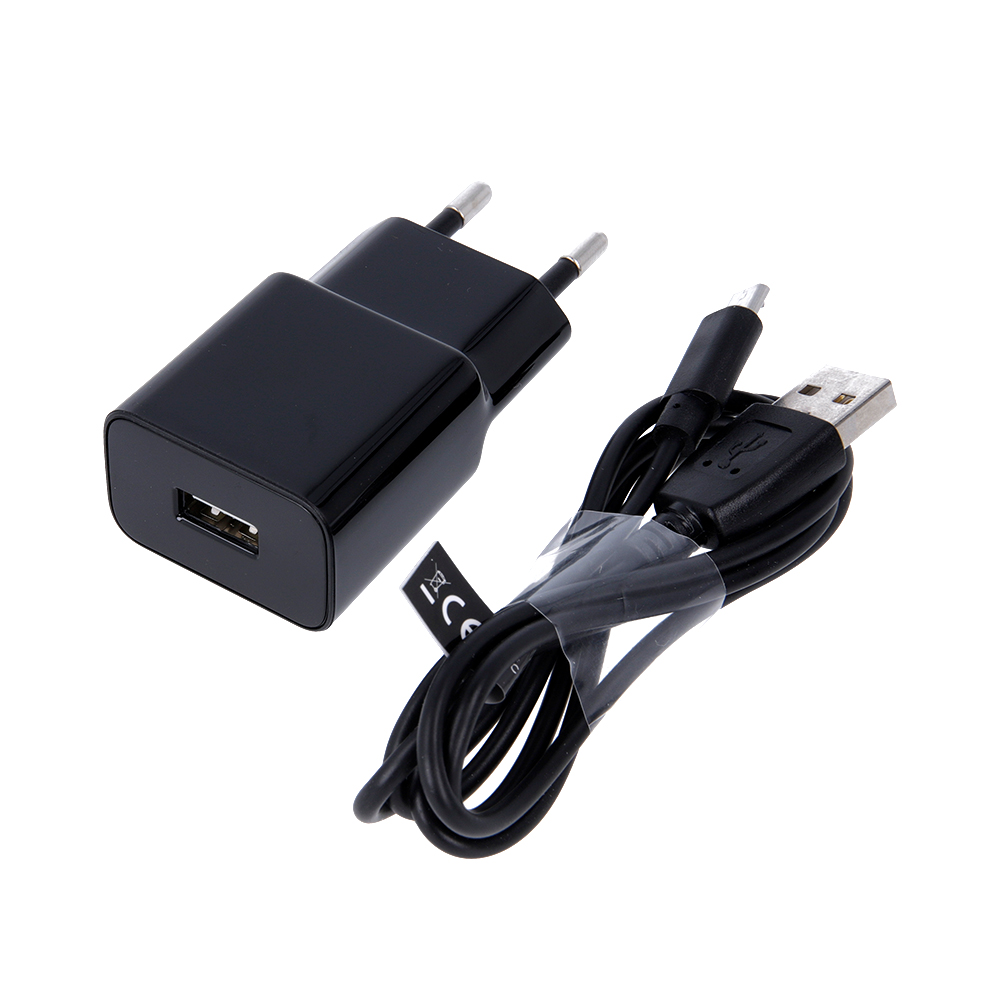Maxlife MXTC-01 laddare 1x USB 2 1A svart + microUSB kabel