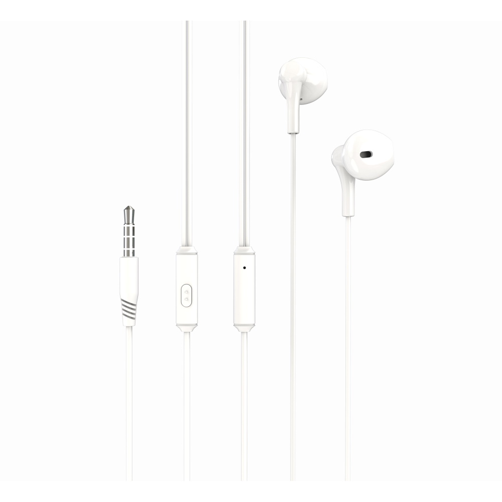 XO wired hörlurar EP39 jack 3,5mm vit