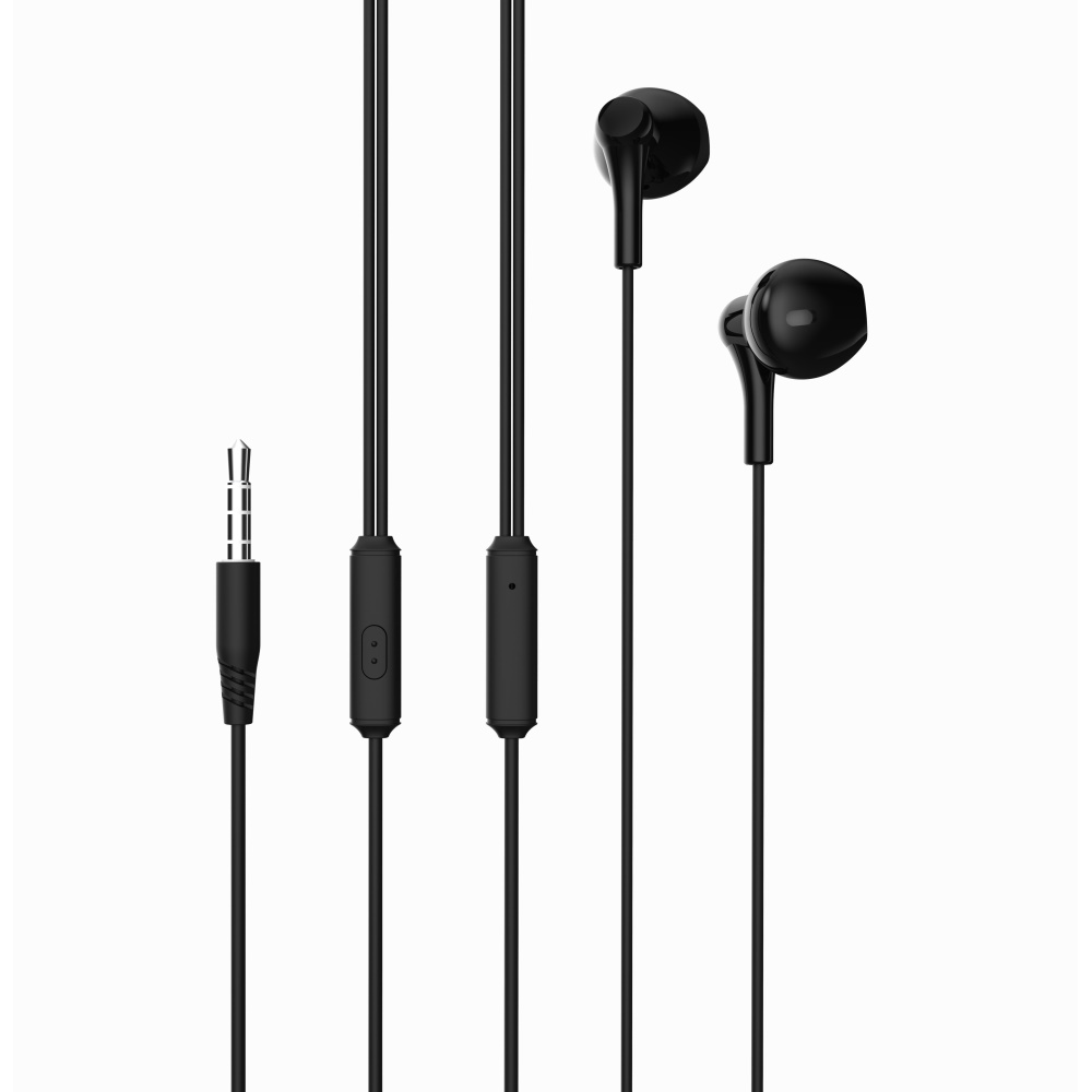 XO wired hörlurar EP39 jack 3,5mm svart
