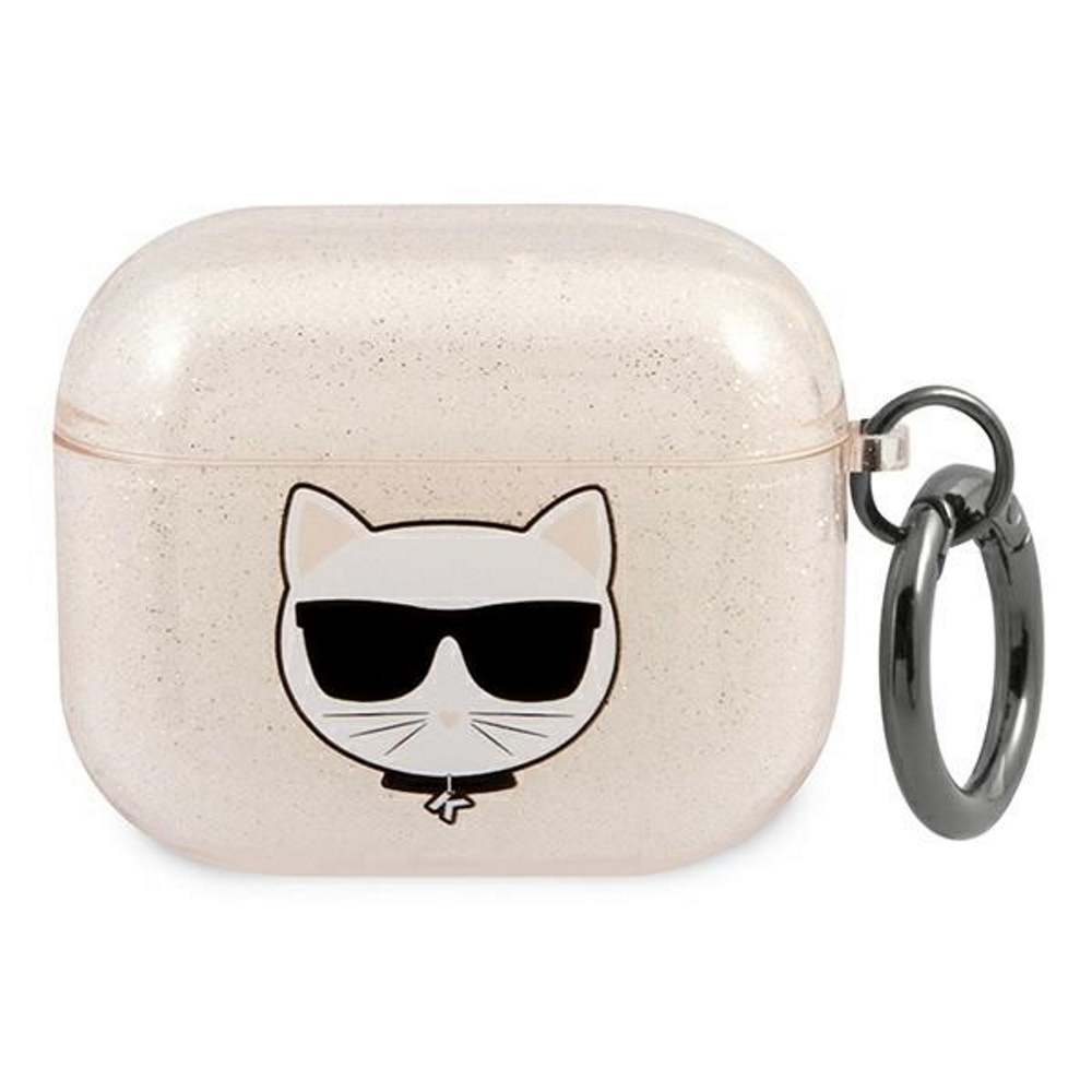 Karl Lagerfeld fodral för Airpods 3 KLA3UCHGD guld Glitter Choupette