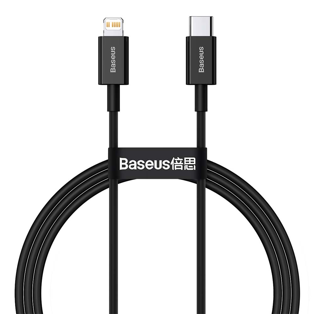 Baseus kabel Superior PD USB-C - Lightning 1,0 m svart 20W