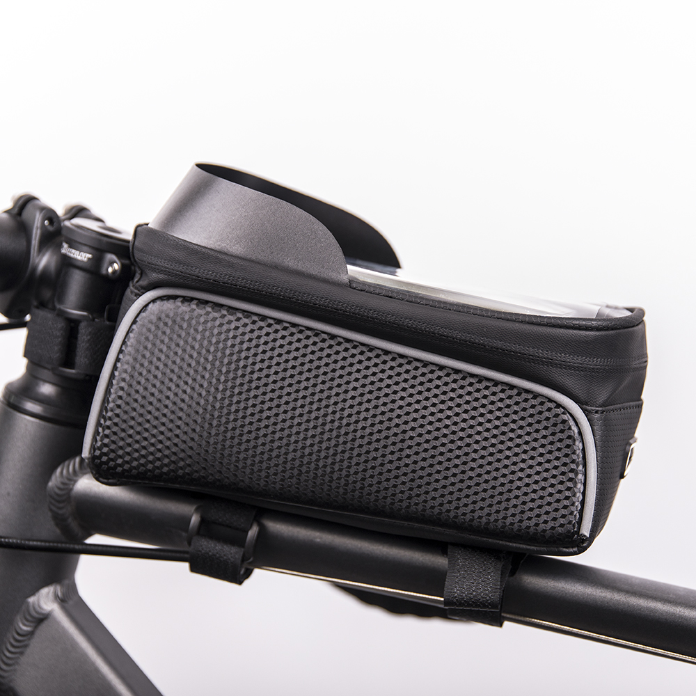 Vattentät cykelramväska med skärmad telefonhållare Modell02 svart