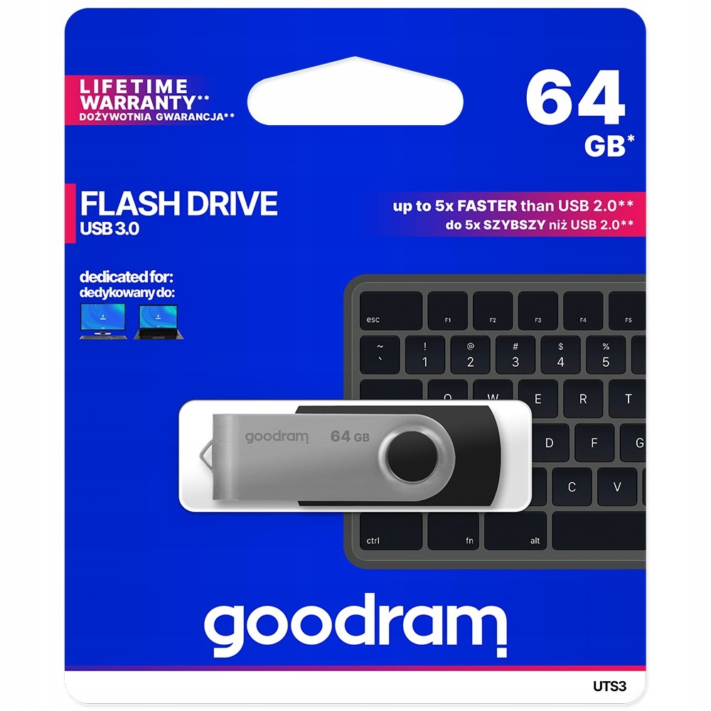 Goodram pendrive 64GB USB 3 0 Twister svart
