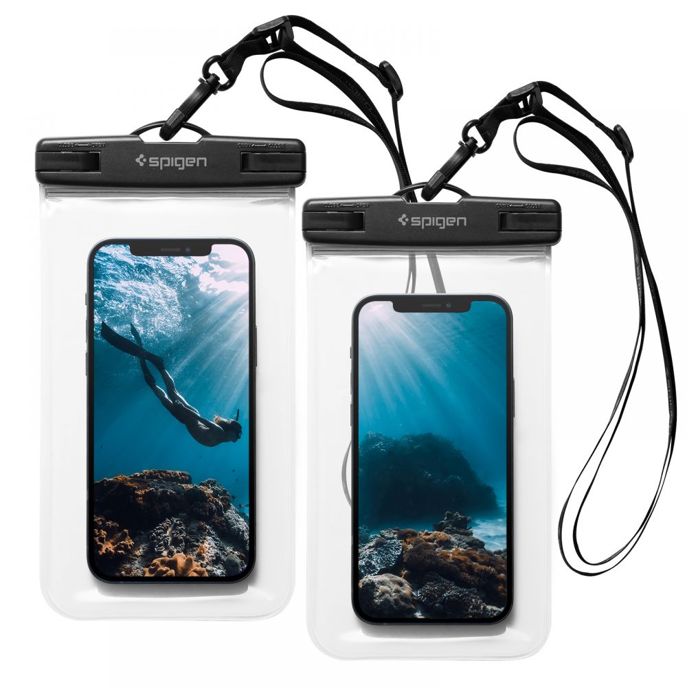 Spigen Universal Waterproof fodral 2-pack A601 crystal transparent
