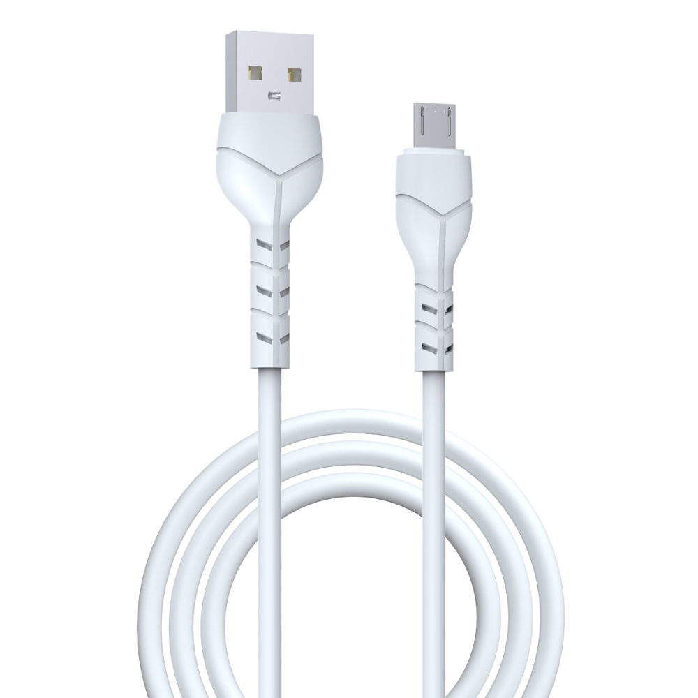 Devia kabel Kintone EC144 USB - MicroUSB 1,0 m 2,1A vit