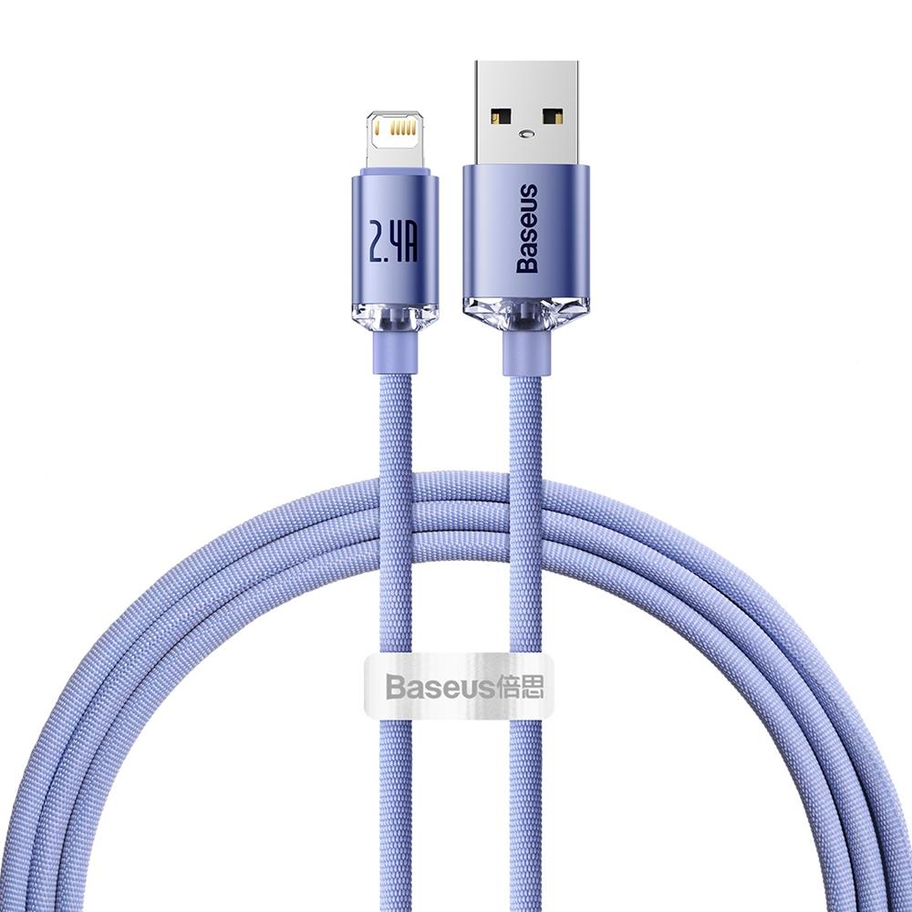 Baseus kabel Crystal Shine USB - Lightning 1,2 m 2,4A lila