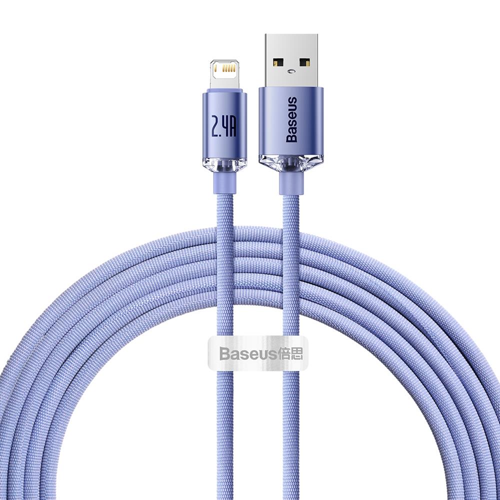 Baseus kabel Crystal Shine USB - Lightning 2,0 m 2,4A lila
