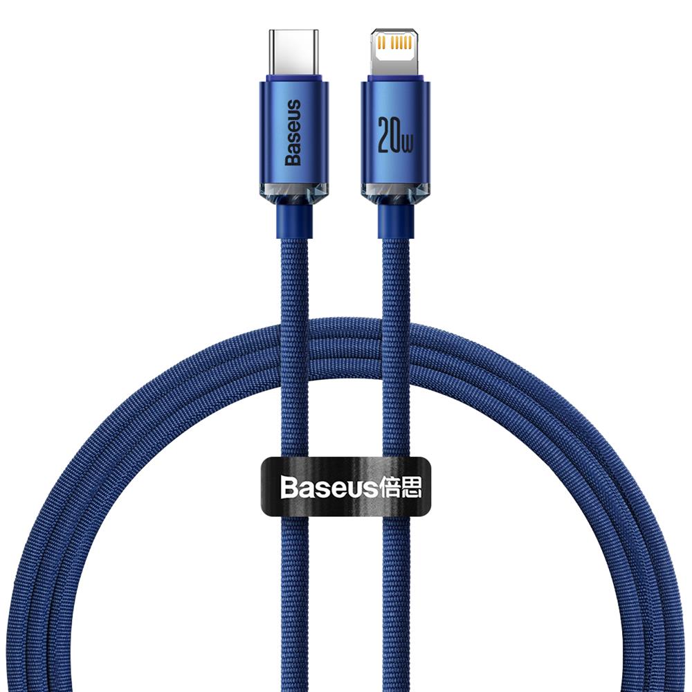 Baseus kabel Crystal Shine USB-C - Lightning 1,2 m 20W blå