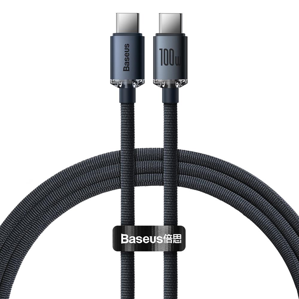 Baseus kabel Crystal Shine USB-C - USB-C 1,2 m 100W svart