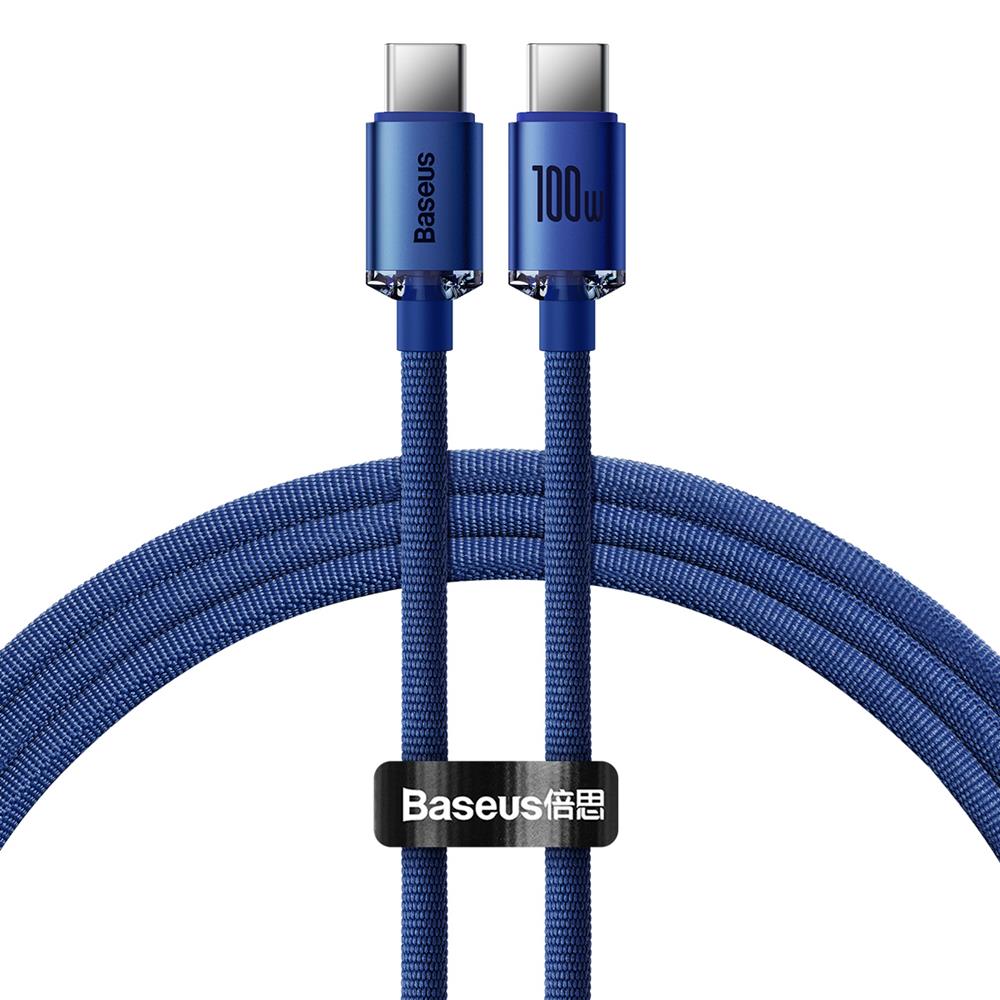 Baseus kabel Crystal Shine USB-C - USB-C 1,2 m 100W blå