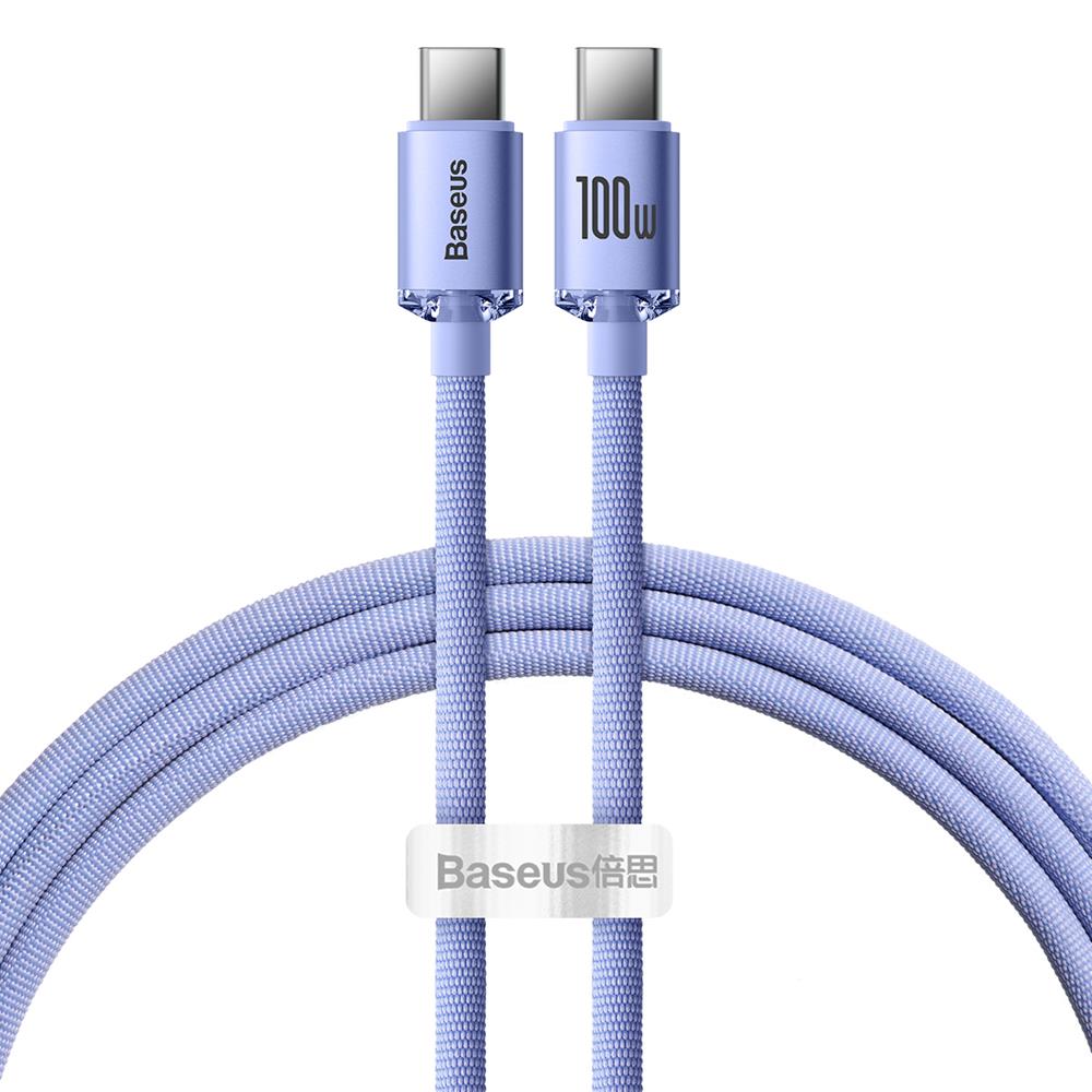 Baseus kabel Crystal Shine USB-C - USB-C 1,2 m 100W lila