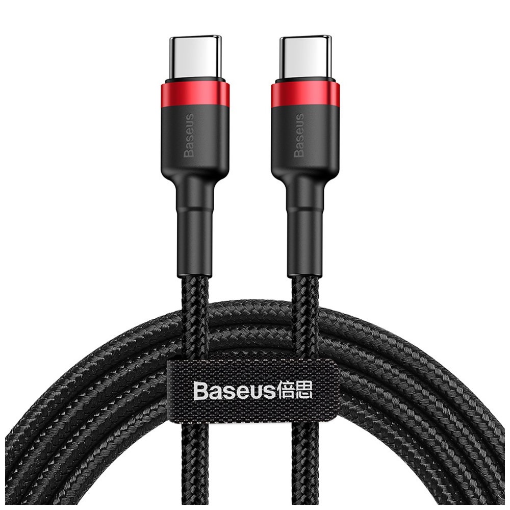 Baseus kabel Cafule PD USB-C - USB-C 2,0 m röd-svart 60W