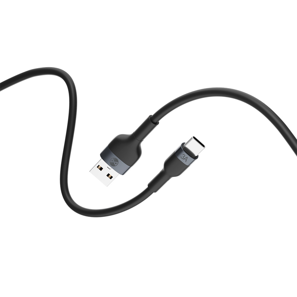 Forever Flexible kabel USB - USB-C 1,0 m 3A svart