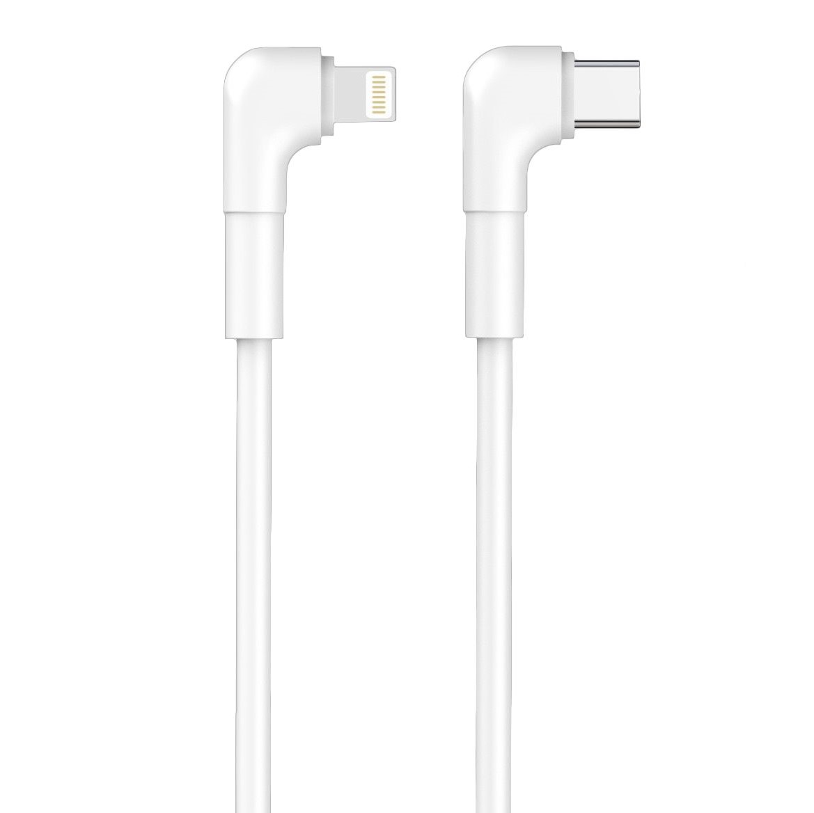 Maxlife MXUC-09 angle kabel USB-C - Lightning 1,0 m 27W vit