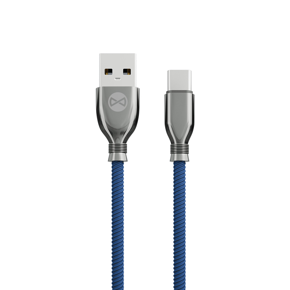 Forever Tornado kabel USB - USB-C 1,0 m 3A marinblå