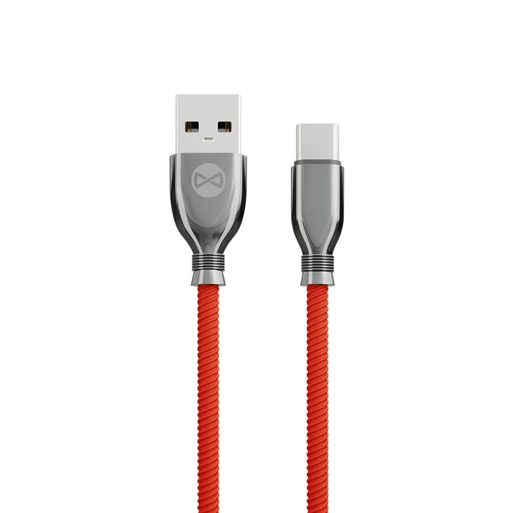 Forever Tornado kabel USB - USB-C 1,0 m 3A röd