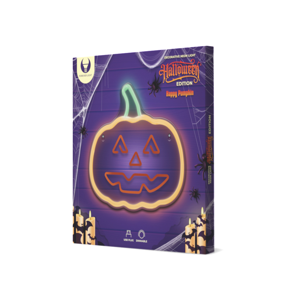 Neon PLEXI LED HAPPY PUMPKIN orange grön FPNE10 Forever Light