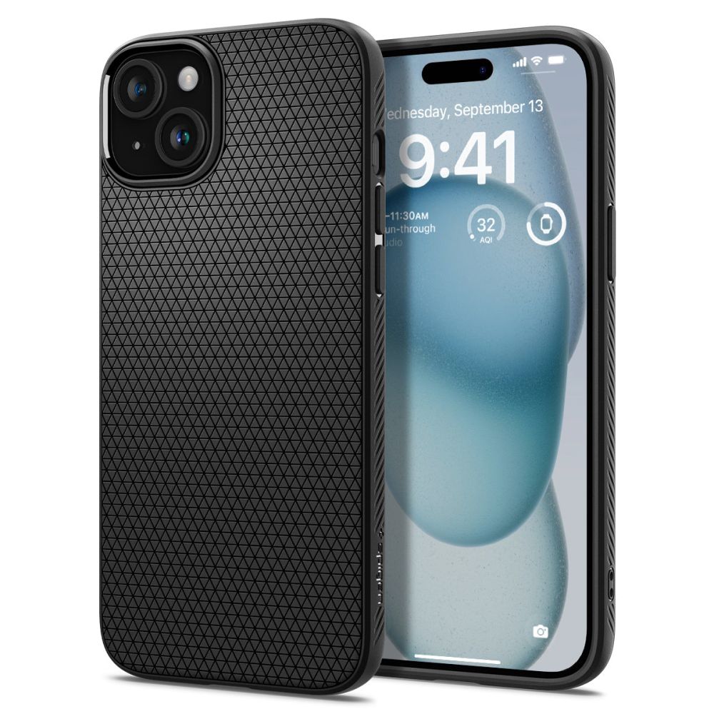 Spigen Liquid Air fodral för iPhone 15 matte svart