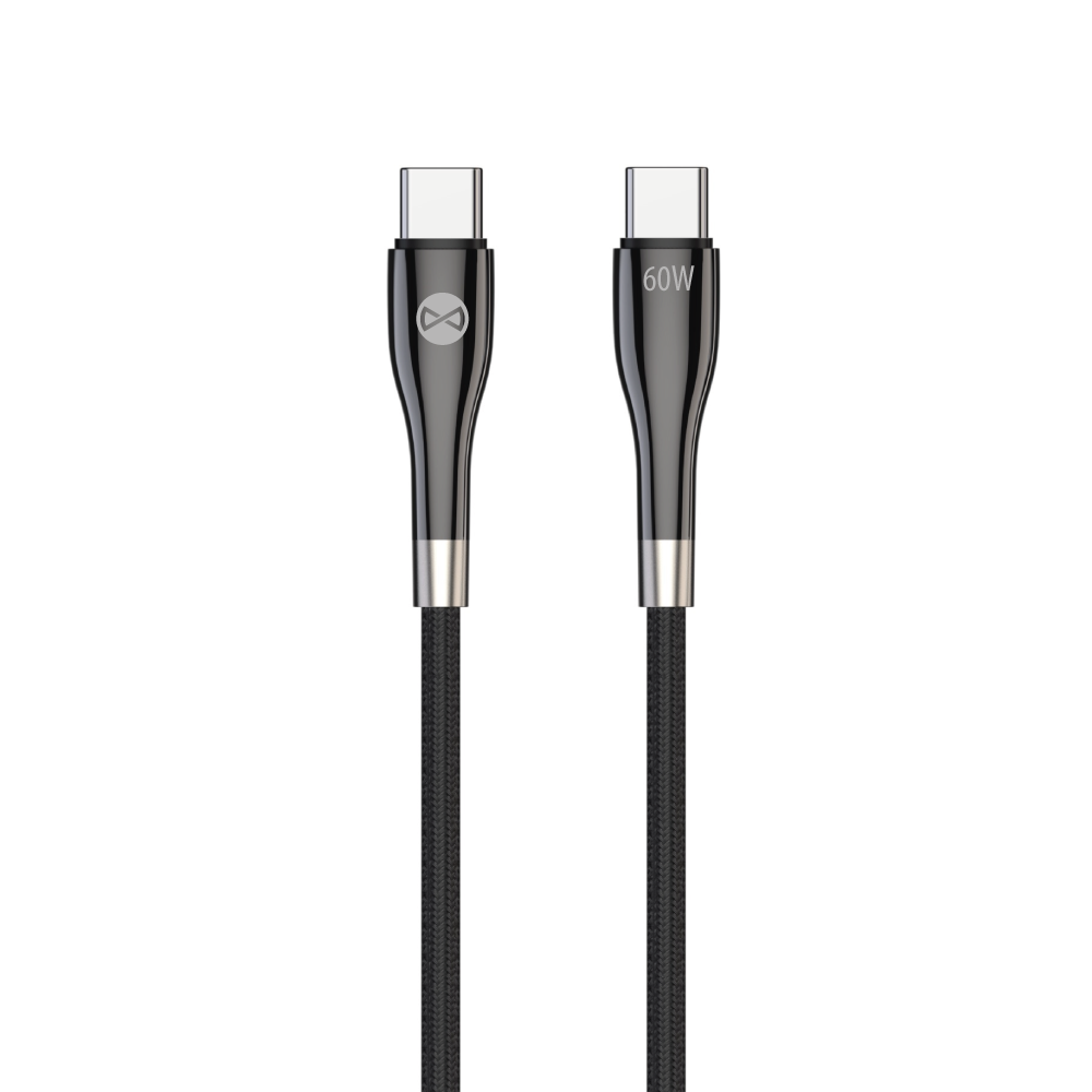 Forever Sleek kabel USB-C - USB-C 1,0 m 60W svart