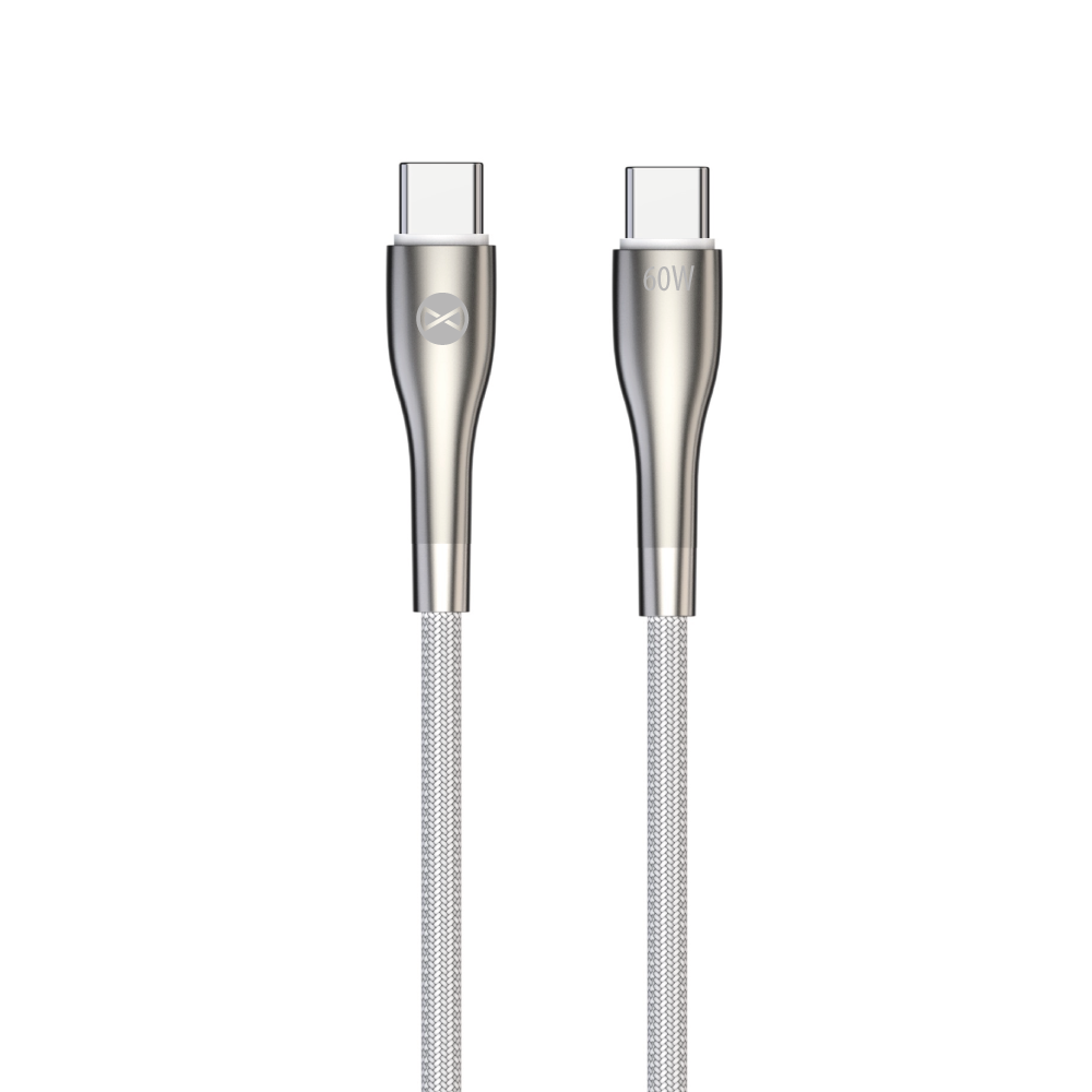Forever Sleek kabel USB-C - USB-C 1,0 m 60W vit