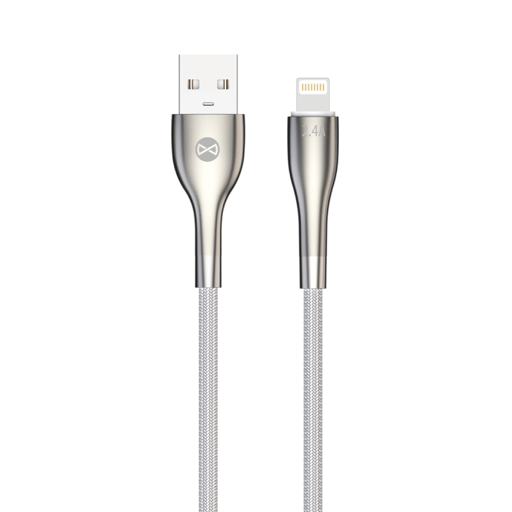 Forever Sleek kabel USB - Lightning 1,0 m 2 4A vit