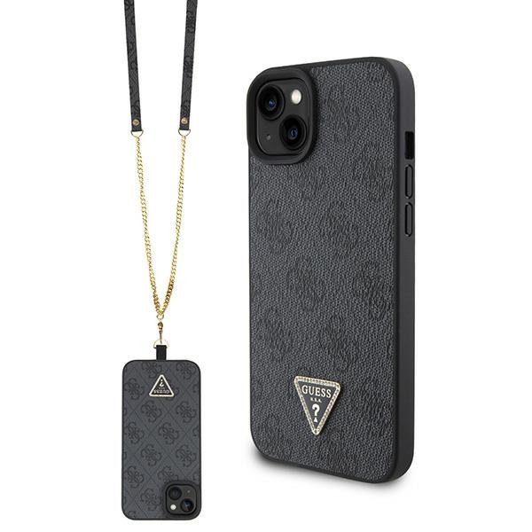 Guess fodral för iPhone 15 Plus GUHCP15MP4TDSCPK svart hardcase Crossbody 4G Metal Logo