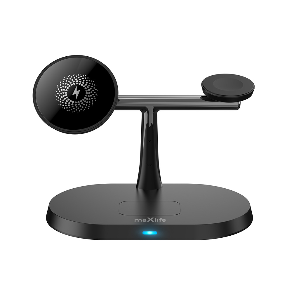 Maxlife MXWC-03 magnetic wireless laddare 15W svart 3in1
