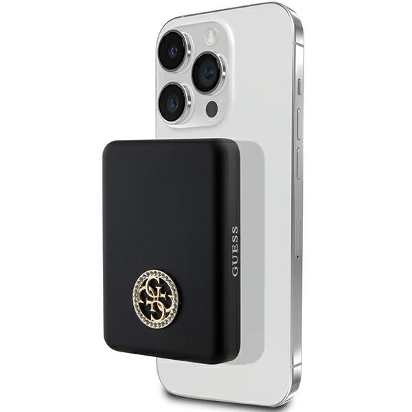 Guess wireless power bank 5W GUPBM3AL4DMK 3000mAh svart MagSafe 4G Strassed Metal Logo