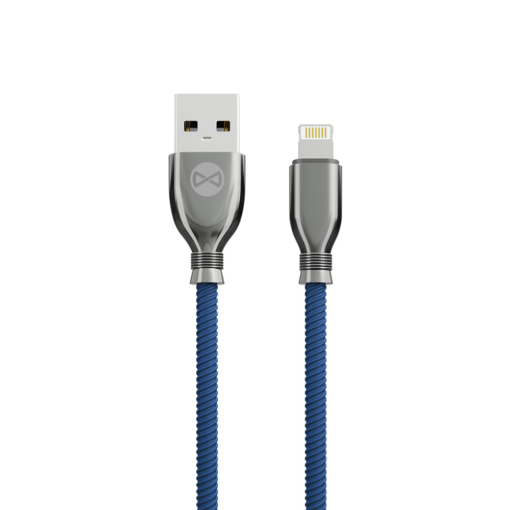 Forever Tornado kabel USB - Lightning 1,0 m 3A marinblå