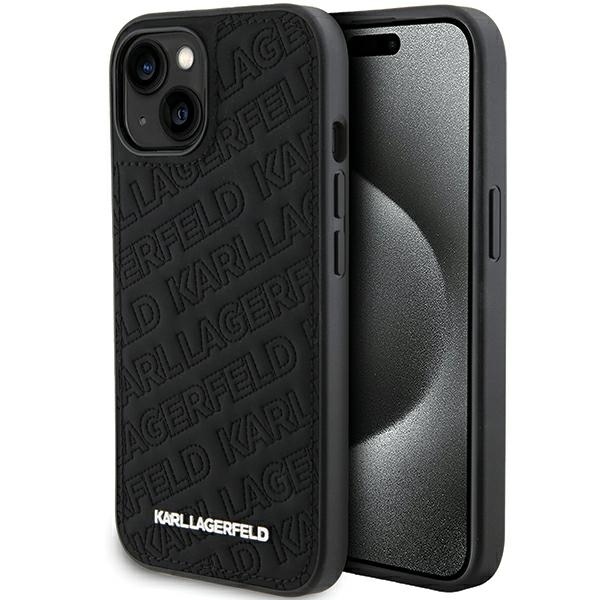 Karl Lagerfeld fodral för iPhone 15 KLHCP15SPQKPMK svart HC QUILTED K PATTERN