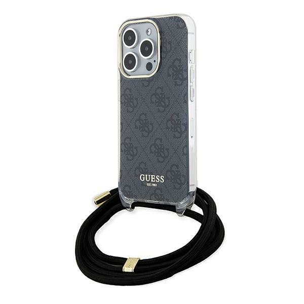 Guess fodral för iPhone 15 Pro GUHCP15LHC4SEK svart HC CROSSBODY CORD 4G PRINT