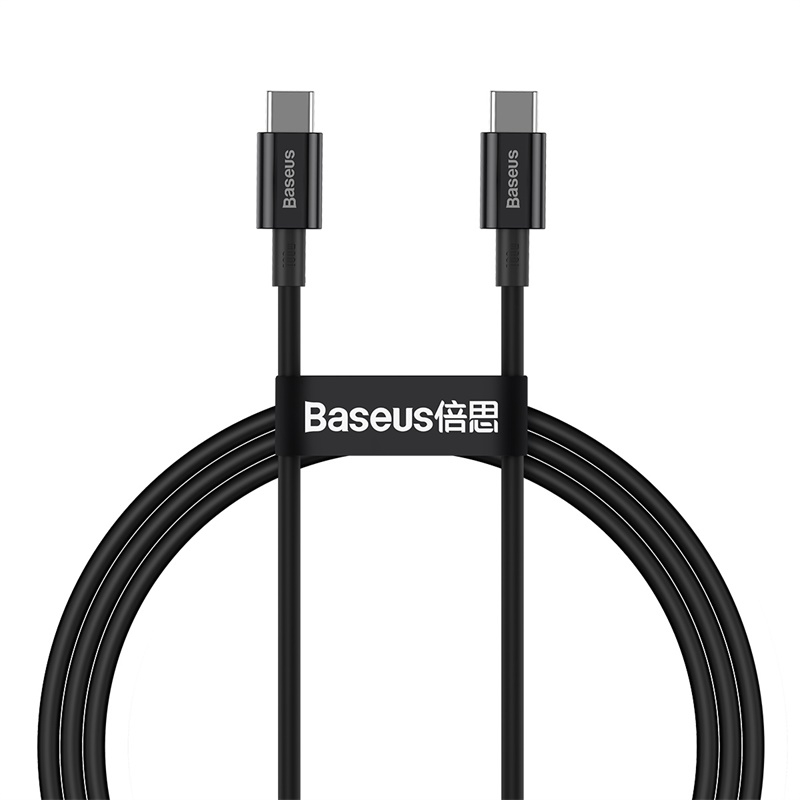 Baseus cabel Superior PD USB-C - USB-C 1,0m svart 100W