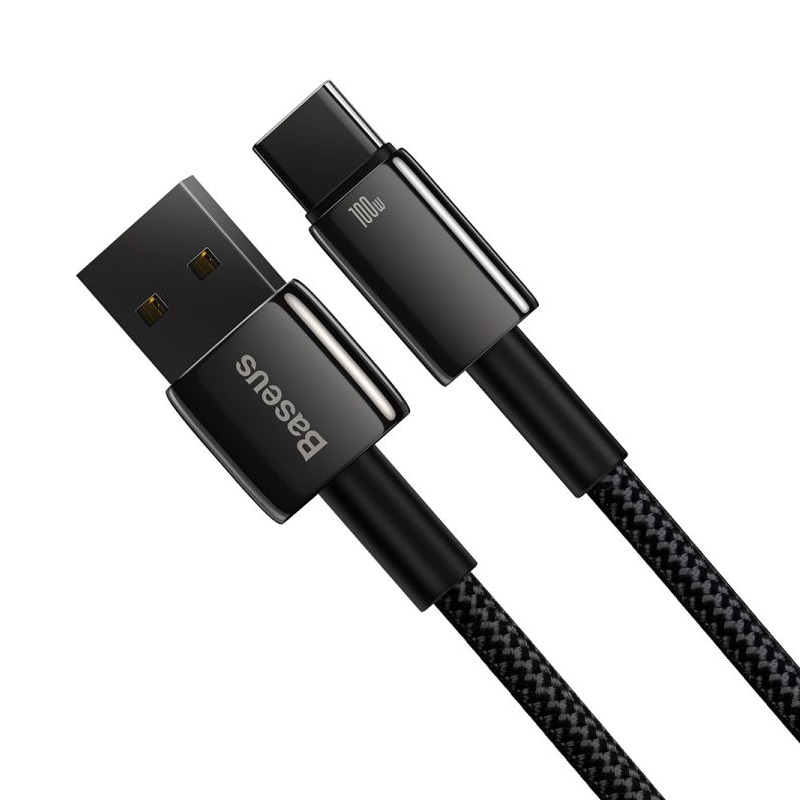 Baseus kabel Tungsten USB - USB-C 1,0m svart 100W