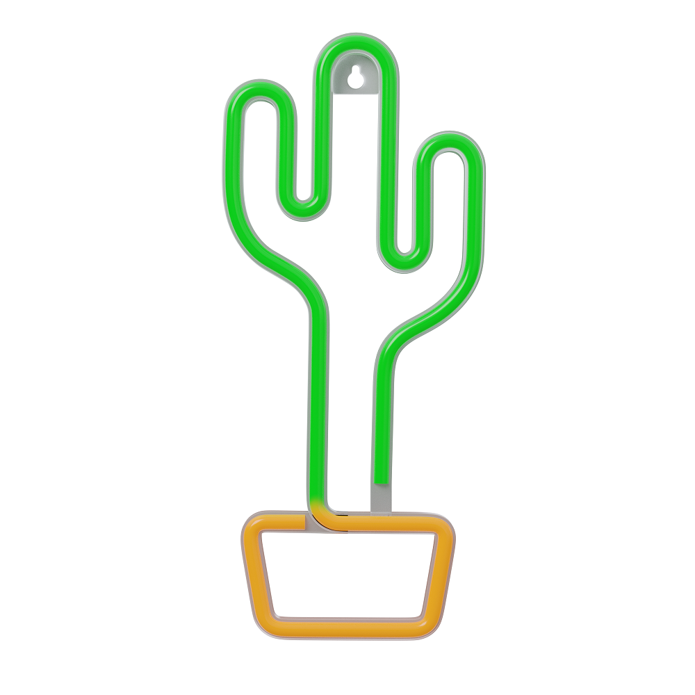 Neon LED Light CACTUS orange grön Bat + USB FLNE02 Forever Light