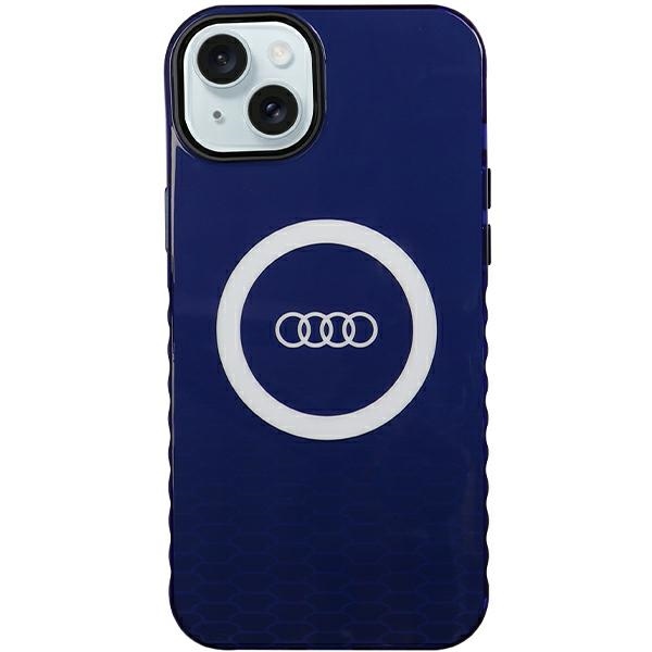 Audi fodral för iPhone 15 Plus blå IML Big Logo MagSafe fodral