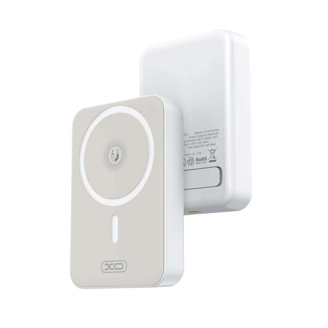 XO power bank magnetic PR231 20W 10000mAh vit för MagSafe