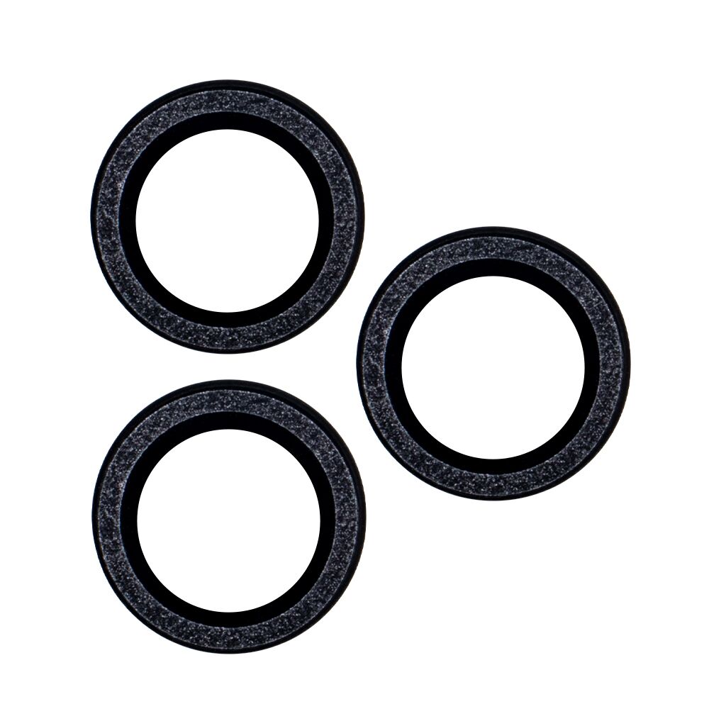 Set of lens glasses för iPhone 12 svart glitter (2 pcs)