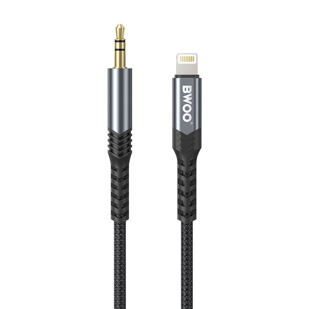 BWOO kabel AUX 3 5mm - Lightning BO-AUX068 svart