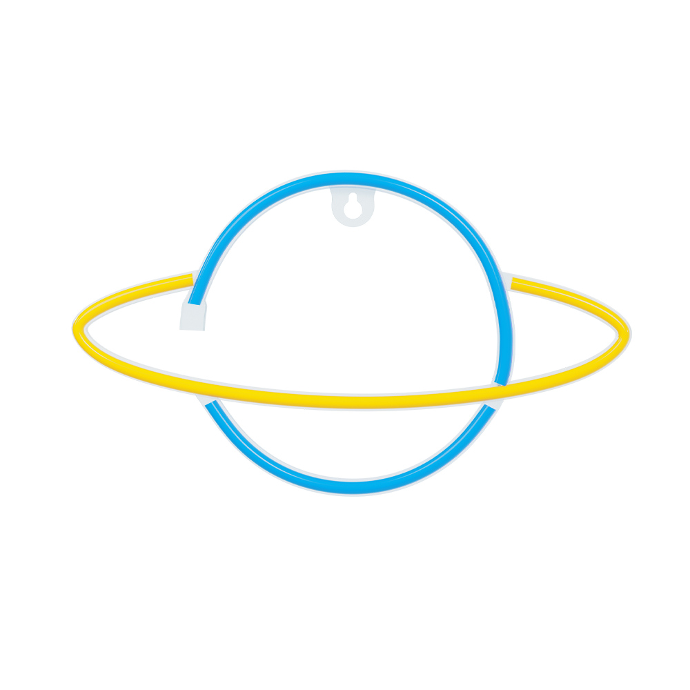 Neon LED Light SATURN gul blå Bat + USB FLNE11 Forever Light