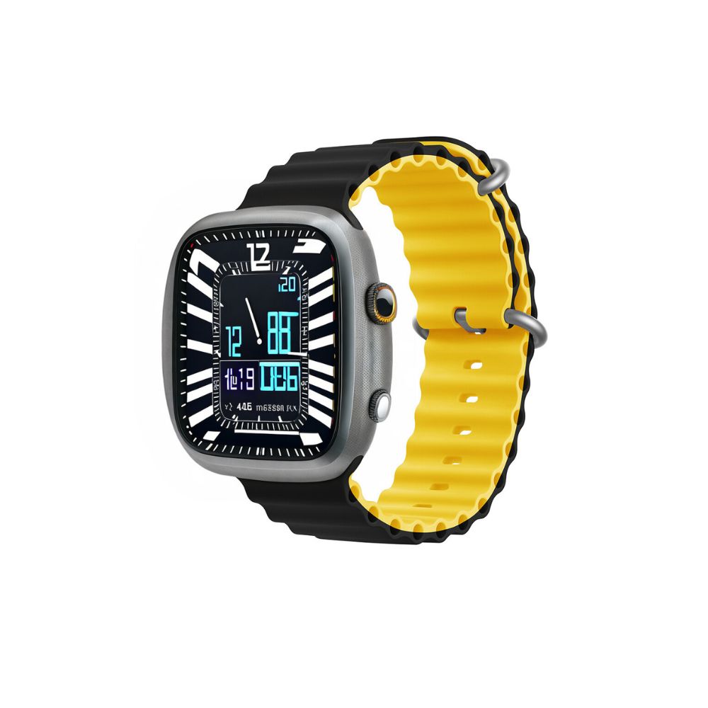 Devia strap Deluxe Sport6 för Apple Watch 44mm / 45mm / 46mm / 49mm svart gul