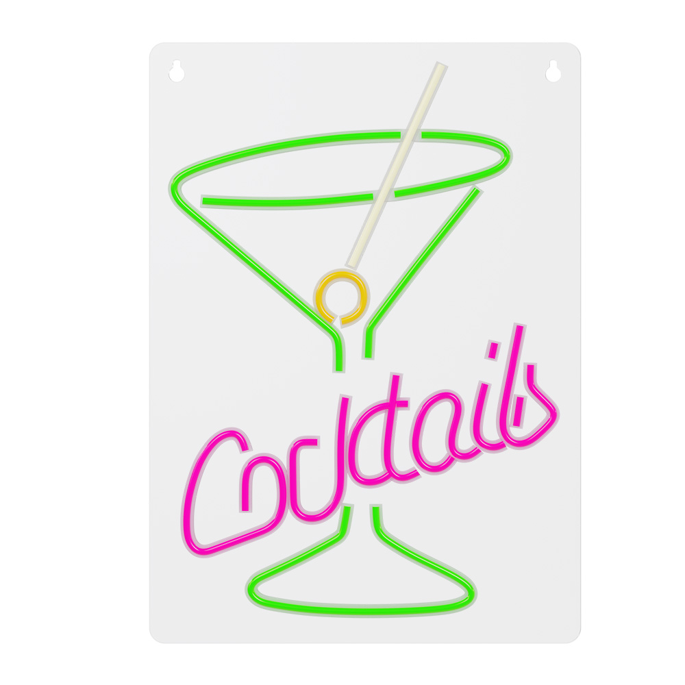 Neon PLEXI LED COCKTAILS rosa grön FPNE02X Forever Light