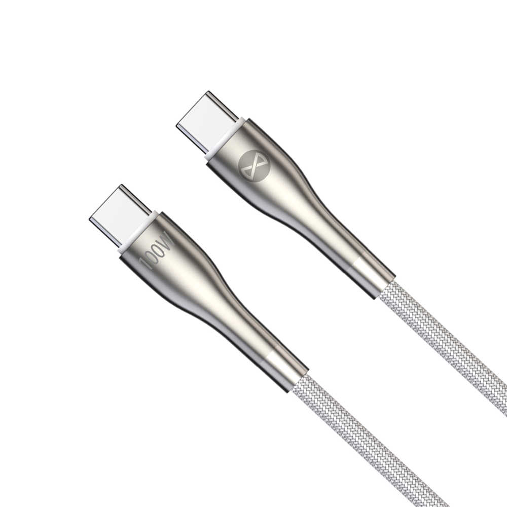 Forever Sleek kabel USB-C - USB-C 1,0 m 100W vit