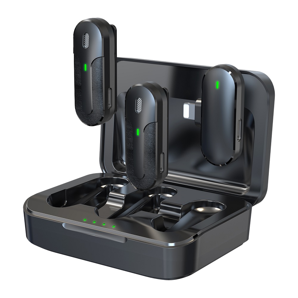 Devia microphone för smartfon Kintone Lightning wireless 2in1 svart