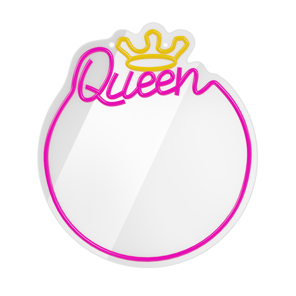 Neon MIRROR LED QUEEN warm vit rosa FMNE04 Forever Light