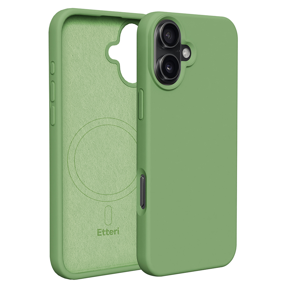 Etteri Silicone Mag skal för iPhone 16 Plus light grön