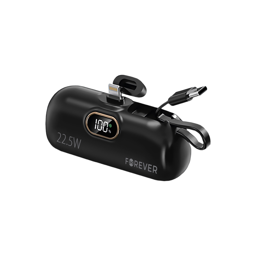 Forever mini powerbank MTB-100 22.5W 5000 mAh Lightning svart